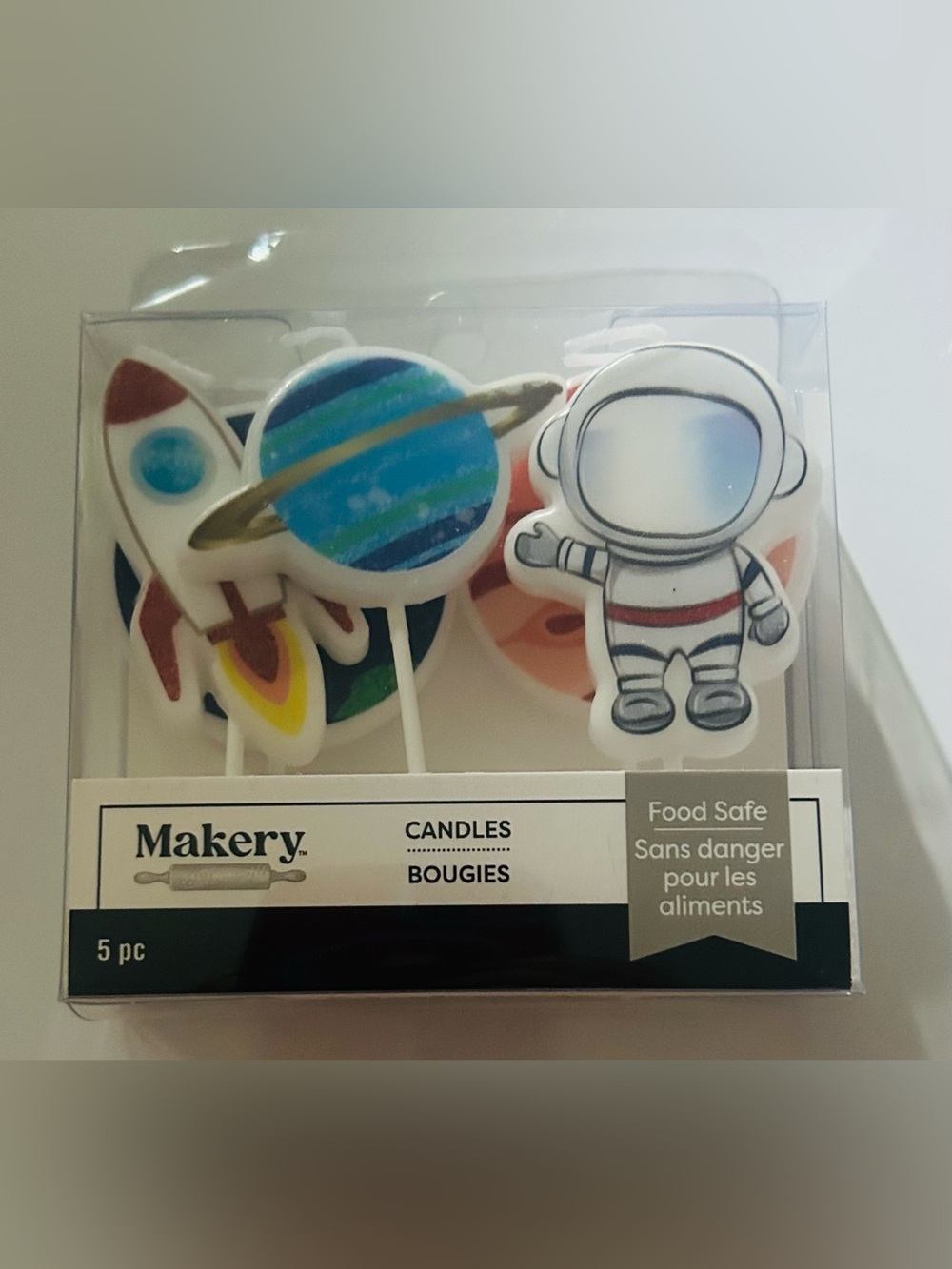 New 5 Candles Planets Earth Rocket Space Person “Food Safe” made in Vietnam